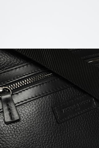 Sac bandoulière en cuir Piero - Noir