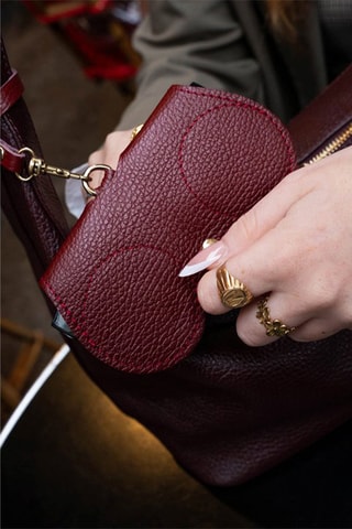 Etui à lunettes en cuir Moly - Bordeaux