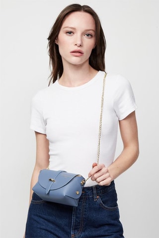 Sac bandoulière en cuir Zephyr - Bleu