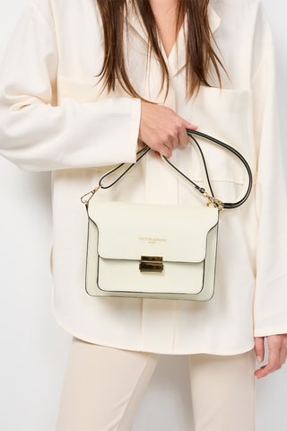 Sac bandoulière en cuir Chanon - Blanc