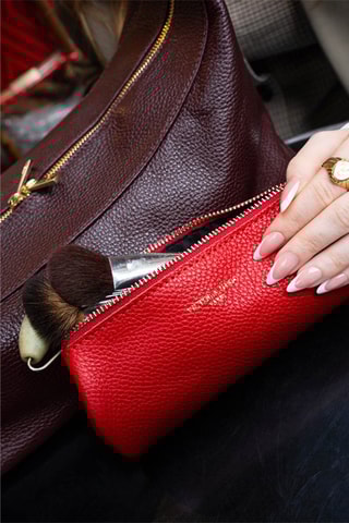Trousse en cuir Laya - Rouge