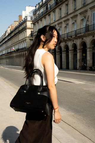 Mala de couro Luz  - Preto