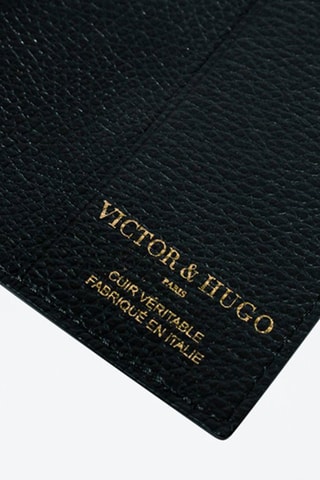 Porta-cartões em couro Dina - Preto