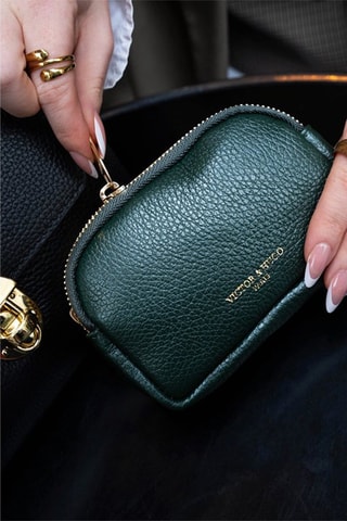 Porte-monnaie en cuir Gema - Vert