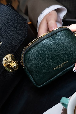 Porte-monnaie en cuir Gema - Vert