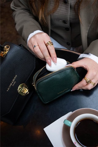 Porte-monnaie en cuir Gema - Vert