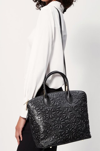 Mala shopper em couro Madison - Preto