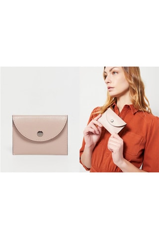 Porte-cartes en cuir Alina - Rose
