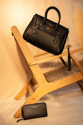 Sac à main en cuir Set Ondine - Noir