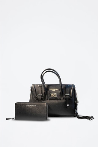 Sac à main en cuir Set Ondine - Noir