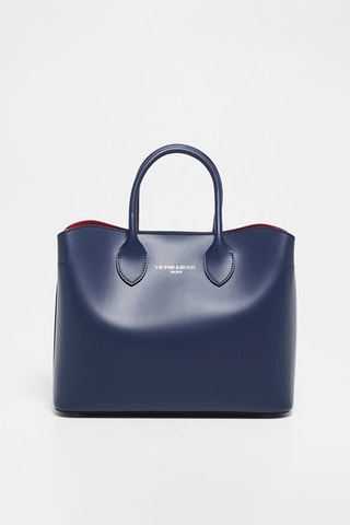 Mala de couro Nisa  - Azul