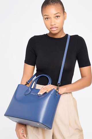 Mala de couro Nisa  - Azul