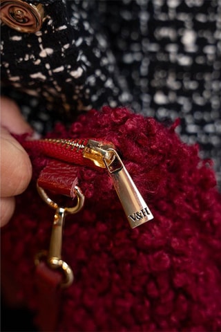 Pochette en cuir Doly  - Rouge