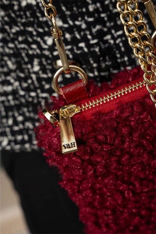 Pochette en cuir Doly  - Rouge