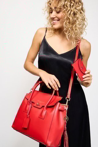 Sac à main en cuir Set Jane  - Rouge