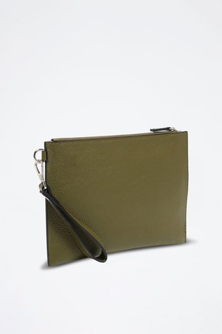 Pochette en cuir Leo - Vert
