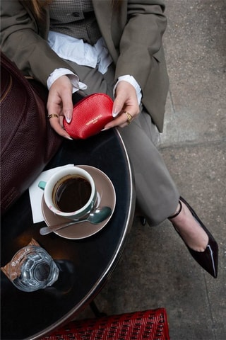 Porte-monnaie en cuir Wendy - Rouge