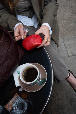 Porte-monnaie en cuir Wendy - Rouge