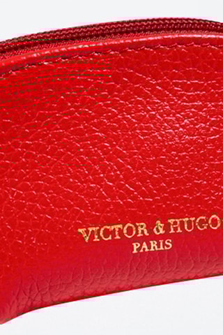 Porte-monnaie en cuir Wendy - Rouge