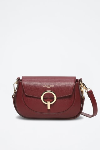 Sac porté épaule en cuir Nour - Doré et rouge