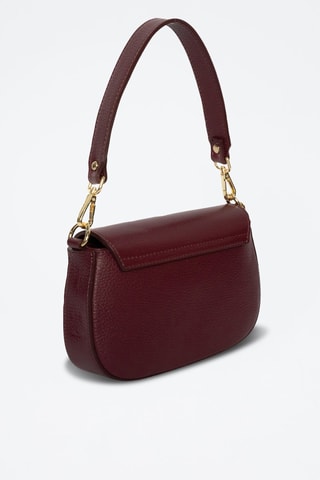 Sac porté épaule en cuir Nour - Doré et rouge