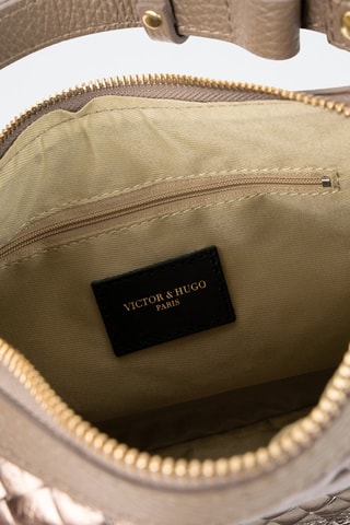 Mala de couro Leana - Bronze - Castanho