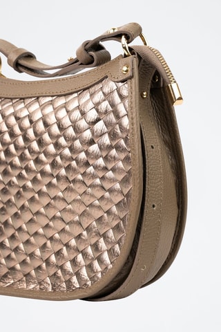 Mala de couro Leana - Bronze - Castanho