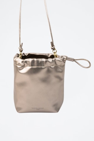 Mala bucket em couro Elva  - Castanho