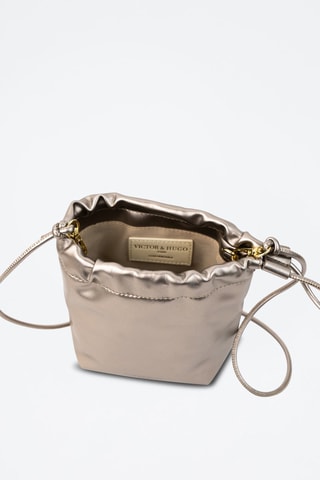 Mala bucket em couro Elva  - Castanho