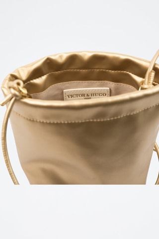 Mala bucket em couro Elva  - Dourado