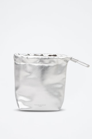 Mala bucket em couro Elva  - Prateado