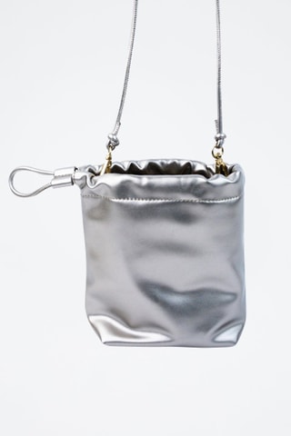 Mala bucket em couro Elva  - Prateado