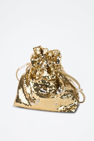 Mala bucket com lantejoulas Neza  - Dourado