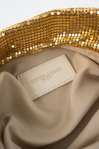 Mala de ombro com lantejoulas Vika  - Dourado