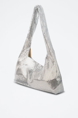 Mala de ombro com lantejoulas Vika  - Prateado