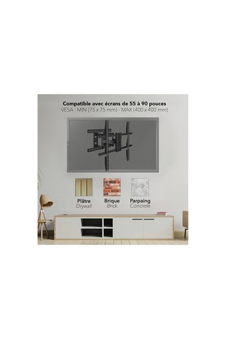 Support TV articulé - 55 à 90 pouces