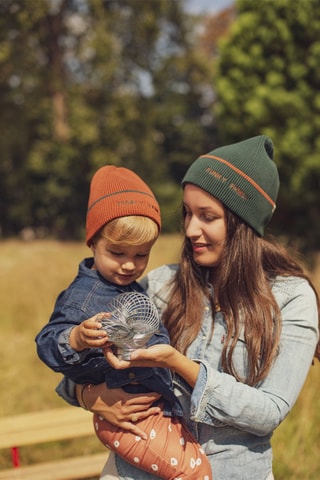 Bonnet en coton biologique - Orange - Enfant