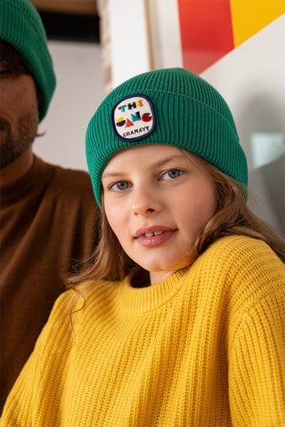 Bonnet en coton biologique - Vert - Enfant