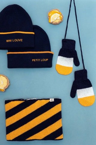 Snood en laine  - Noir et jaune - Enfant