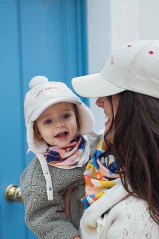 Chapka en velours Petit Amour - Crème - Enfant