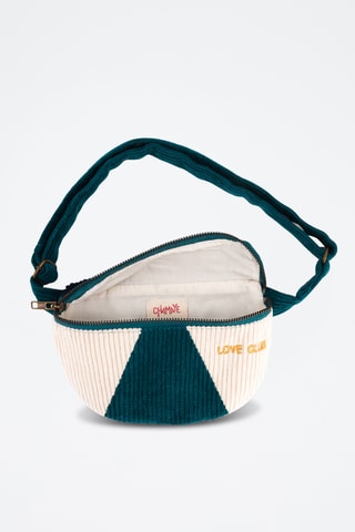 Sac banane en velours Love Club - Bleu pétrole - Enfant