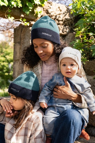 Bonnet en laine et cachemire Canaille - Bleu pétrole et bleu nuit - Adulte