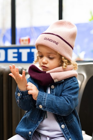 Bonnet en coton biologique Sunshine - Rose et violet - Enfant