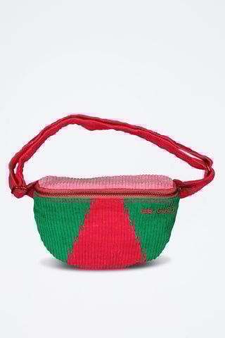 Sac banane en velours Feel Good- Rose et vert menthe - Enfant