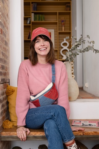 Sac banane en velours Blush - Bleu - Adulte