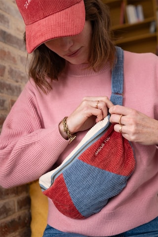 Sac banane en velours Blush - Bleu - Adulte