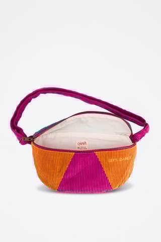 Sac banane en velours - Orange et violet - Adulte