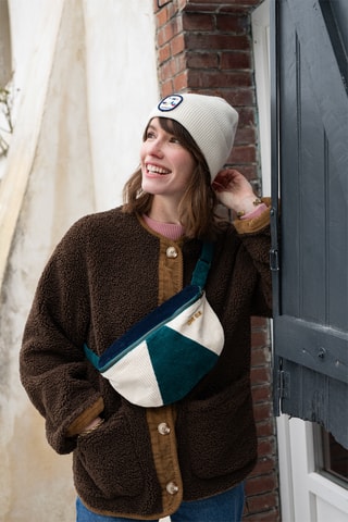 Sac banane en velours - Vert - Adulte