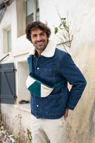 Sac banane en velours - Vert - Adulte