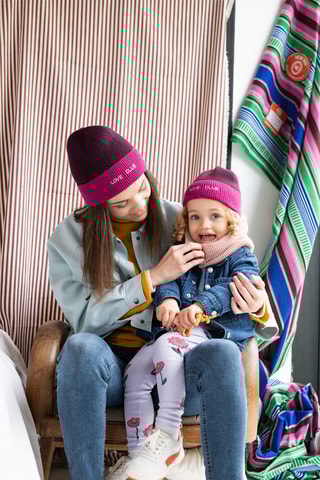 Bonnet en laine et cachemire Love Club - Bordeaux - Adulte